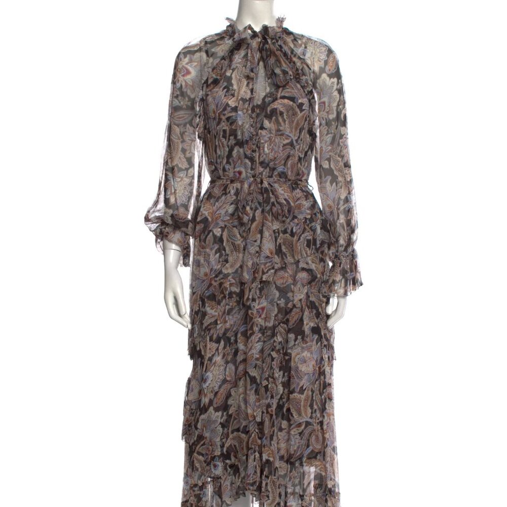 Zimmermann Silk Long Sleeve Maxi Dress